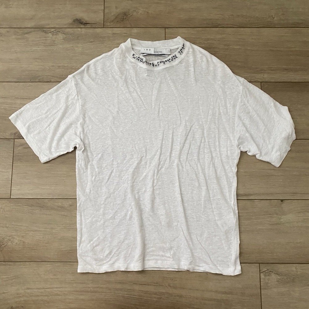 IRO Experience Linen Selfless‎ More Followers Than Friends White T Shirt S Relax